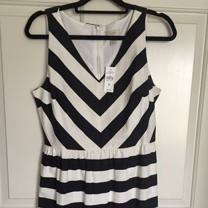 Loft black and white cocktail dress size 8